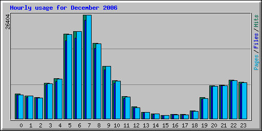 Hourly usage for December 2006