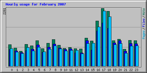 Hourly usage for February 2007