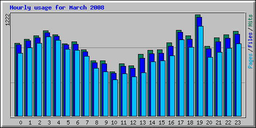 Hourly usage for March 2008