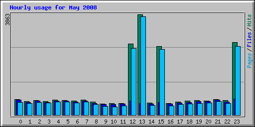 Hourly usage for May 2008
