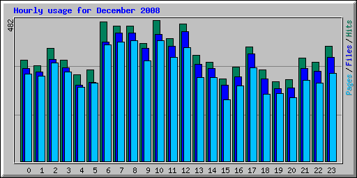 Hourly usage for December 2008