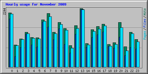 Hourly usage for November 2009
