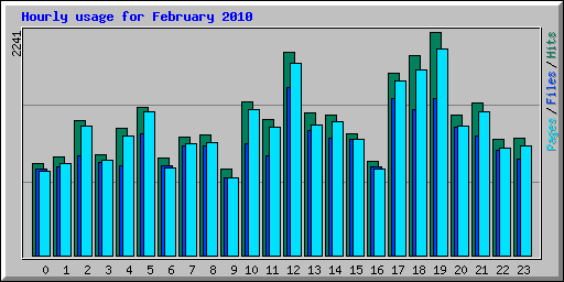 Hourly usage for February 2010