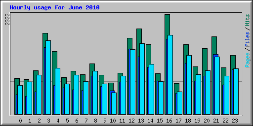 Hourly usage for June 2010